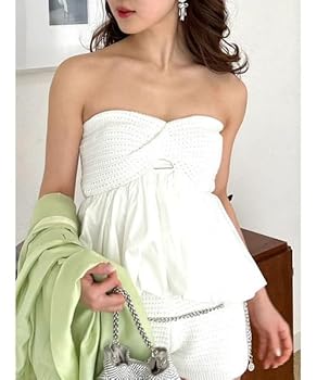 lilybrown バルーンペプラムベアトップス　WHT リリーブラウン LILY BROWN バルーンペプラムベアトップス （WHT